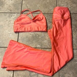 Tiger Friday Radiance Frosted Coral FX Bra & Retro Flare Leggings Set CXL & CL